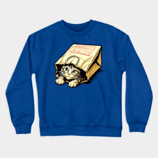 Paper Bag Cat Crewneck Sweatshirt